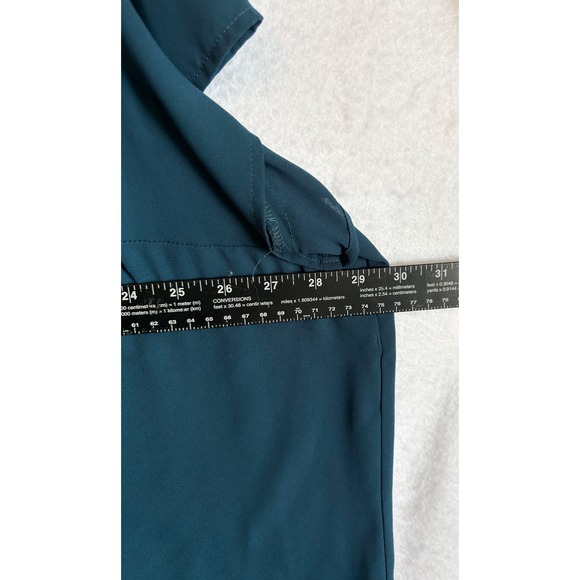 Torrid 4 Teal Lace Yoke Split Back Blouse Top Plus Size 4x 26 - Picture 6 of 6